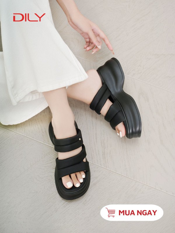 Dép bánh mì đế cao quai ngang trẻ trung AG0173 - DILY