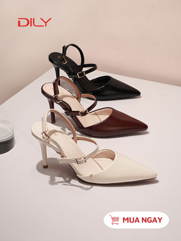 Giày slingback cao gót phối quai mảnh thanh lịch DL0516 - DILY