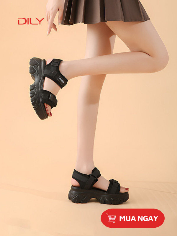 Giày xăng đan nữ đế cao quai ngang AG0086 - DILY