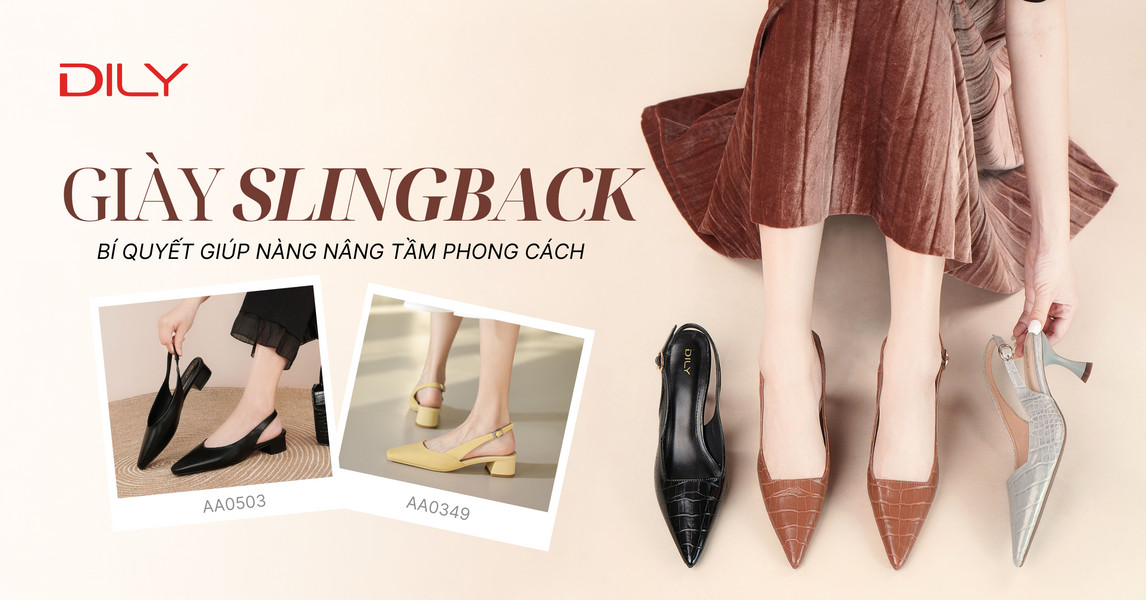Giày slingback - Bí quyết nâng tầm phong cách cho quý cô hiện đại
