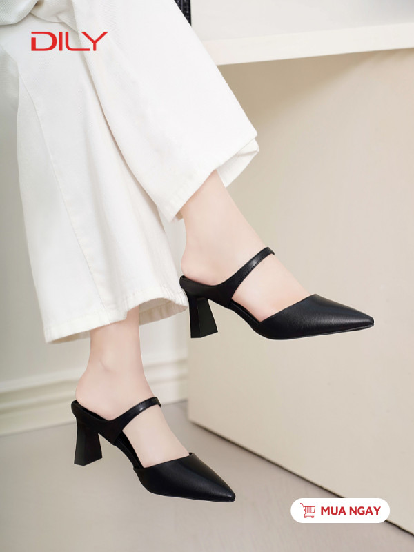 Mules mũi nhọn quai ngang thanh lịch AA0454 - DILY