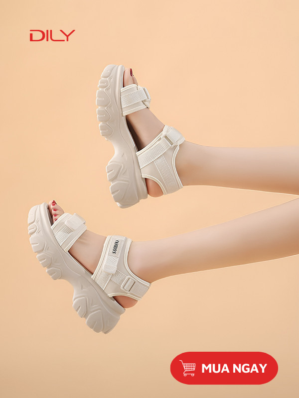Giày sandal đế cao quai ngang năng động AG0086 - DILY