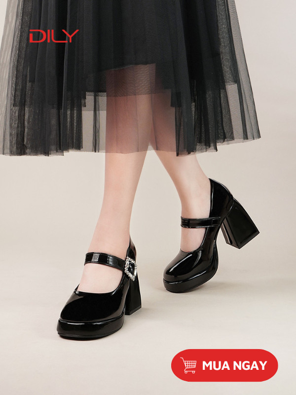 Giày Mary Jane quai gắn khóa vuông sang trọng AG0125 - DILY