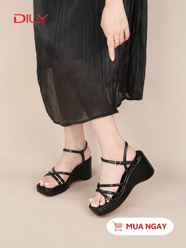 Sandal đế xuồng quai ngang chéo xinh xắn AA0494 - DILY