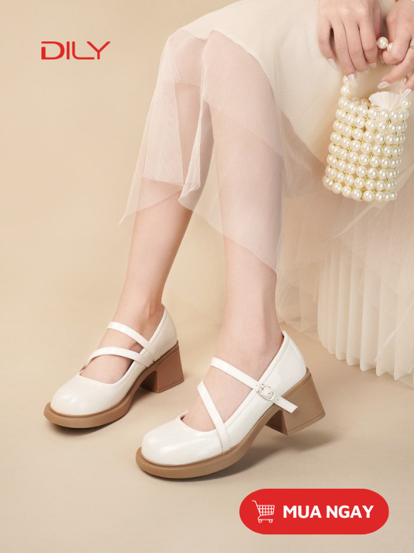 Giày Mary Jane mũi tròn, quai ngang xinh xắn AG0128 - DILY