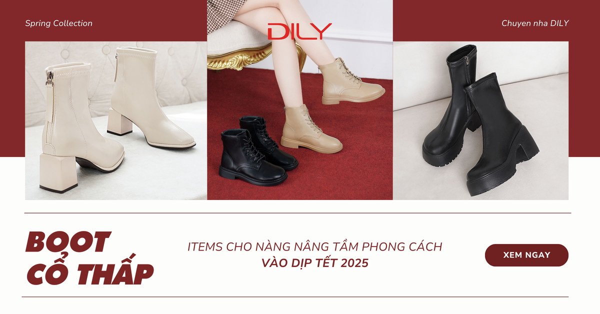 Boot nữ cổ thấp - Item nâng tầm phong cách trendy cho Tết 2025