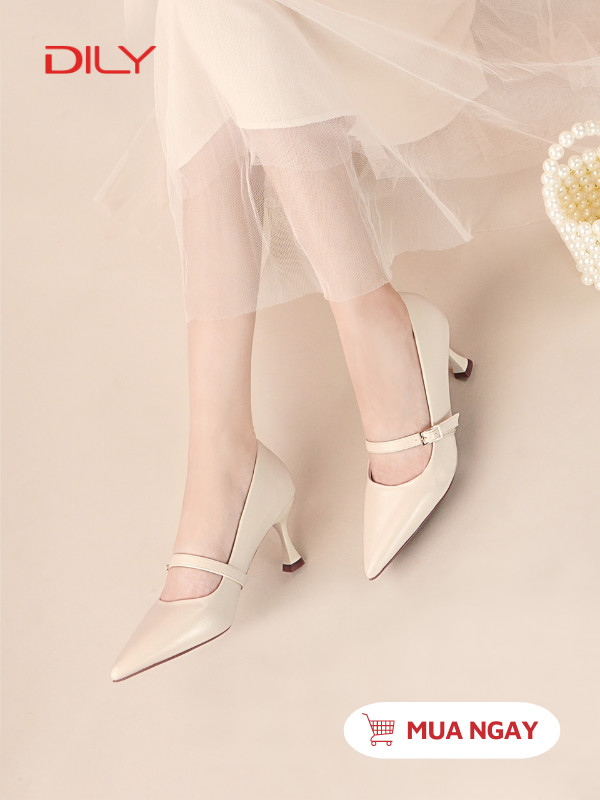 Giày cao gót thiết kế thanh lịch, mũi nhọn tôn chân AA0456 - DILY