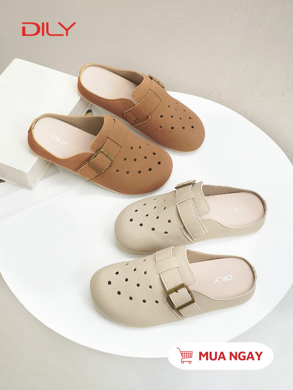 Dép sục mũi tròn da lộn cao cấp AG0172 - DILY