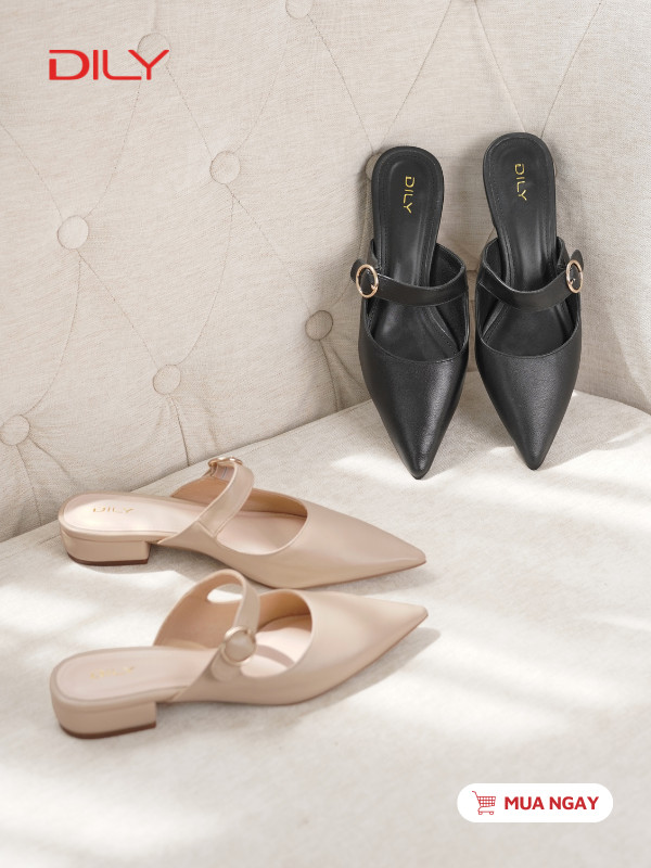 Guốc sục mũi nhọn quai ngang thanh lịch AA0426 - DILY