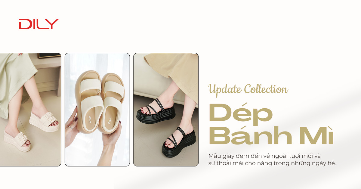 Dép bánh mì - Item 1 lần xỏ tiện dụng, cho nàng tôn dáng ngày hè.