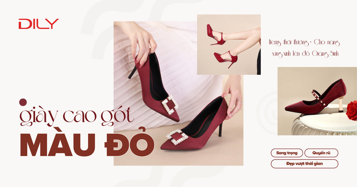 3 mẫu giày cao gót đỏ thời thượng cho nàng xúng xính lên đồ Noel