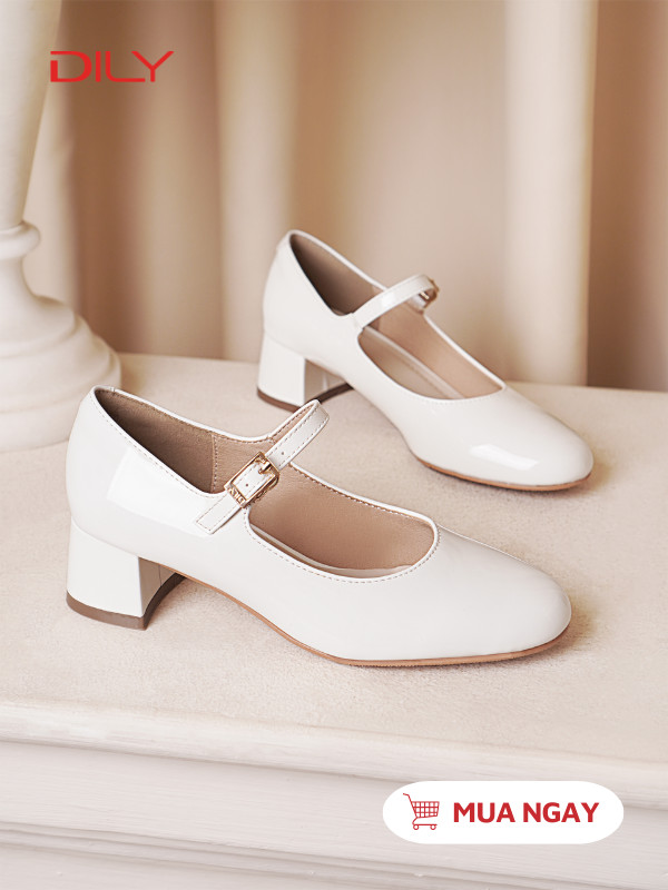 Giày Mary Jane mũi tròn, chất da bóng sang trọng DL0543 - DILY