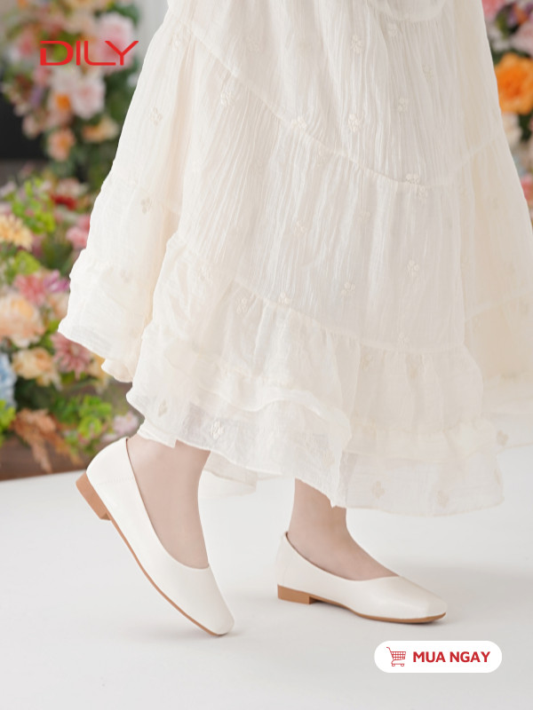 Giày búp bê mũi vuông thiết kế tối giản AA0477 - DILY