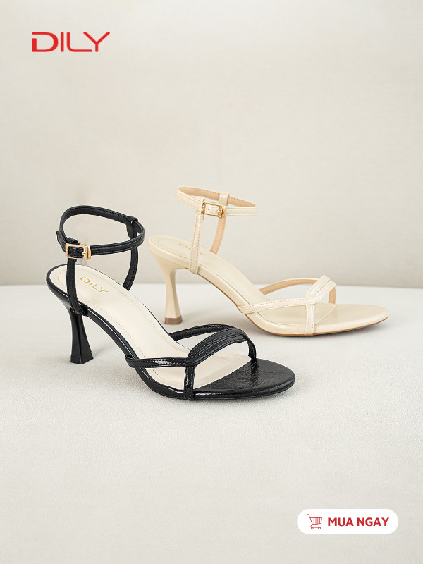 Sandal quai mảnh tôn chân, chất da vân nổi cao cấp DL0650 - DILY