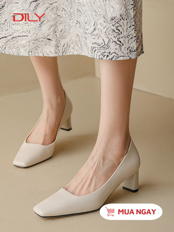Giày cao gót mũi vuông basic AA0354 - DILY