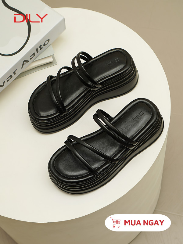 Dép bánh mì đế cao tôn dáng, quai mảnh trẻ trung DL0521 - DILY