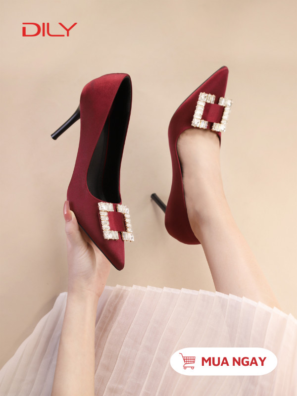 Giày gót nhọn đính đá lấp lánh AA0442 - DILY