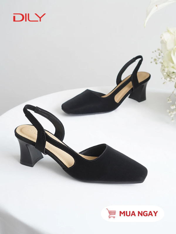 Giày cao gót mũi vuông thiết kế cut-out thời thượng DL0544 - DILY