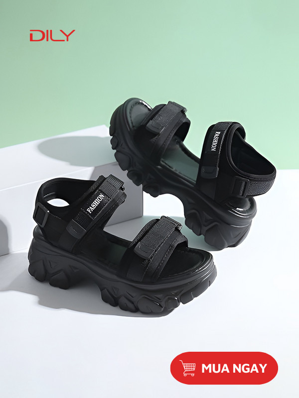 Giày sandal đế cao quai ngang năng động AG0086 - DILY