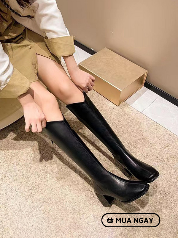 Boots cao bồi da bóng