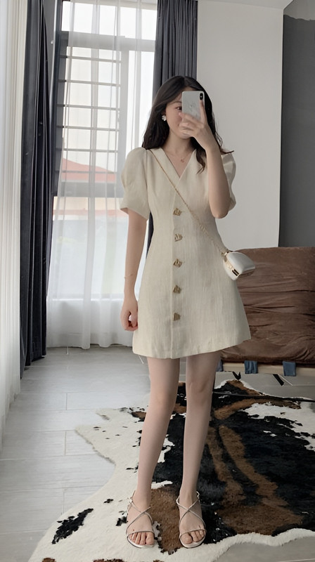 Váy Lorar vải Tweed 2 lớp gam màu nude thanh lịch - Đầm, váy nữ |  ThờiTrangNữ.vn