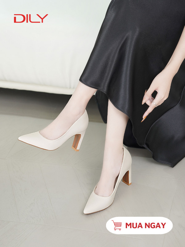 Giày cao gót mũi nhọn thiết kế tối giản, thanh lịch AA0372 - DILY