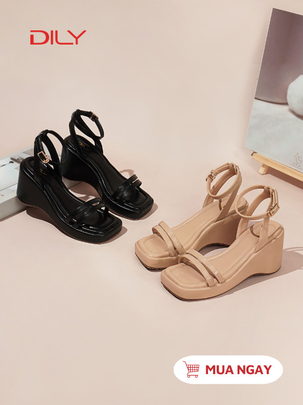Sandal đế xuồng quai mảnh thanh lịch AA0495 - DILY