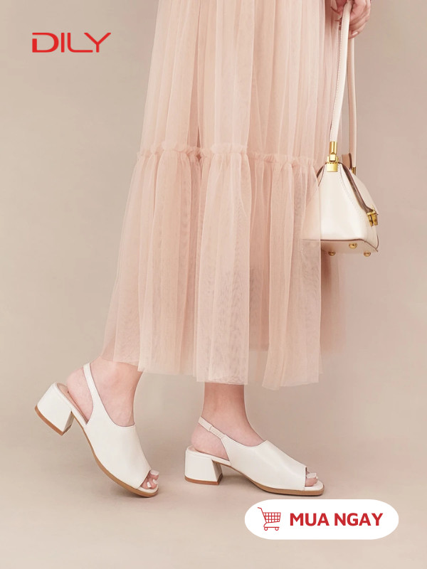 Sandal nữ bản lớn tôn chân, mũi vuông trẻ trung cao 5cm AA0455 - DILY