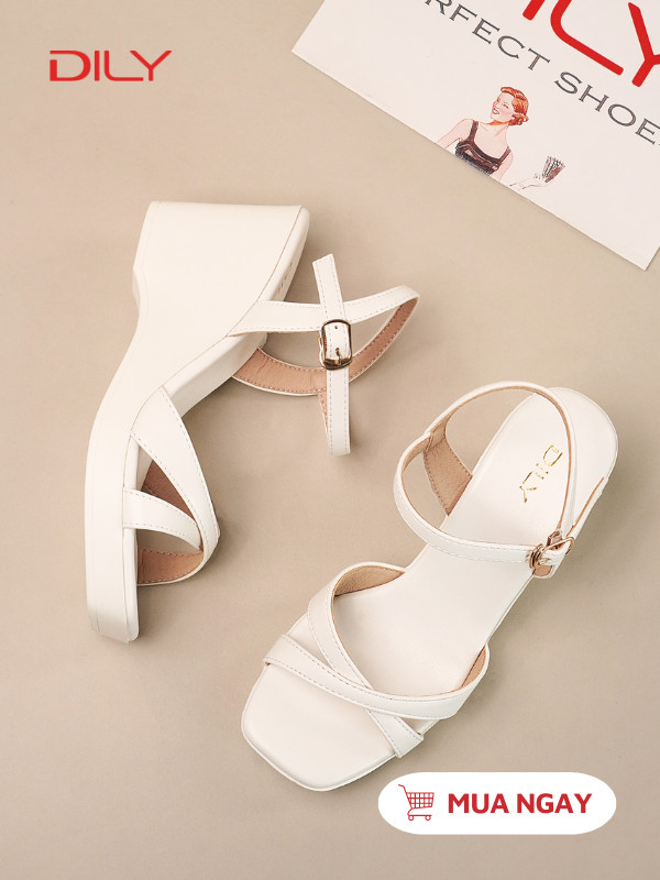 Sandal đế xuồng quai chéo thanh lịch AA0449 - DILY