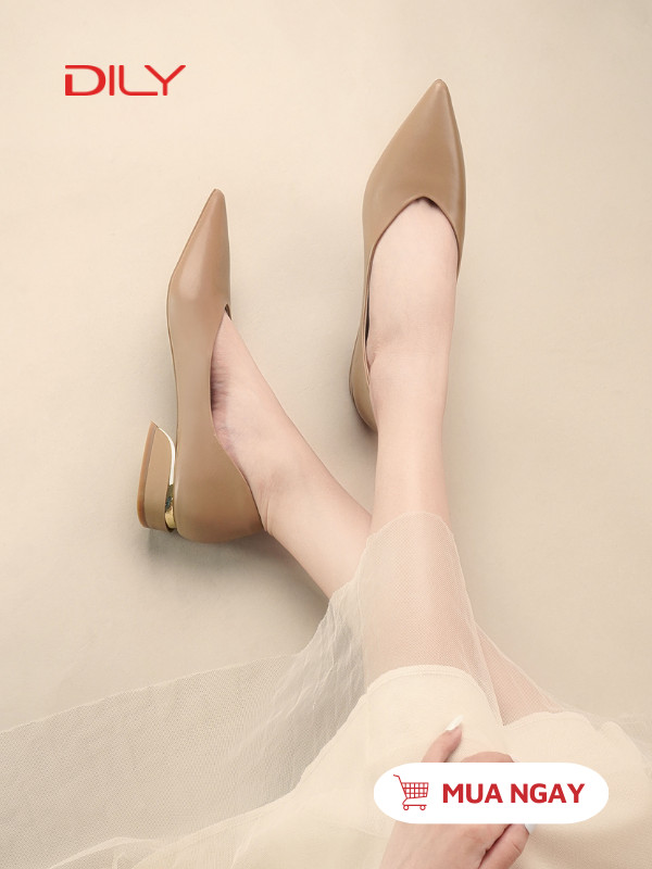 Giày búp bê basic thanh lịch, mũi nhọn tôn chân AA0470 - DILY