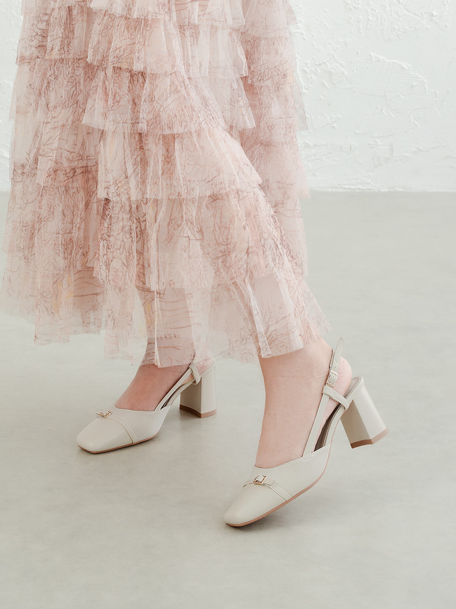 Giày Slingback DL0672 Kem