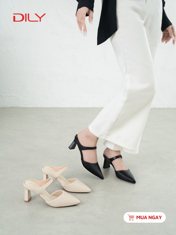 Mules mũi nhọn quai ngang thanh lịch AA0454 - DILY