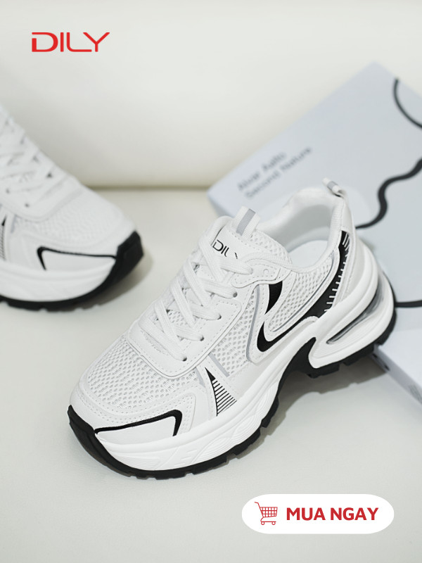 Giày sneaker bằng vải thoáng khí, đế cao 5cm tôn dáng AG0168 - DILY