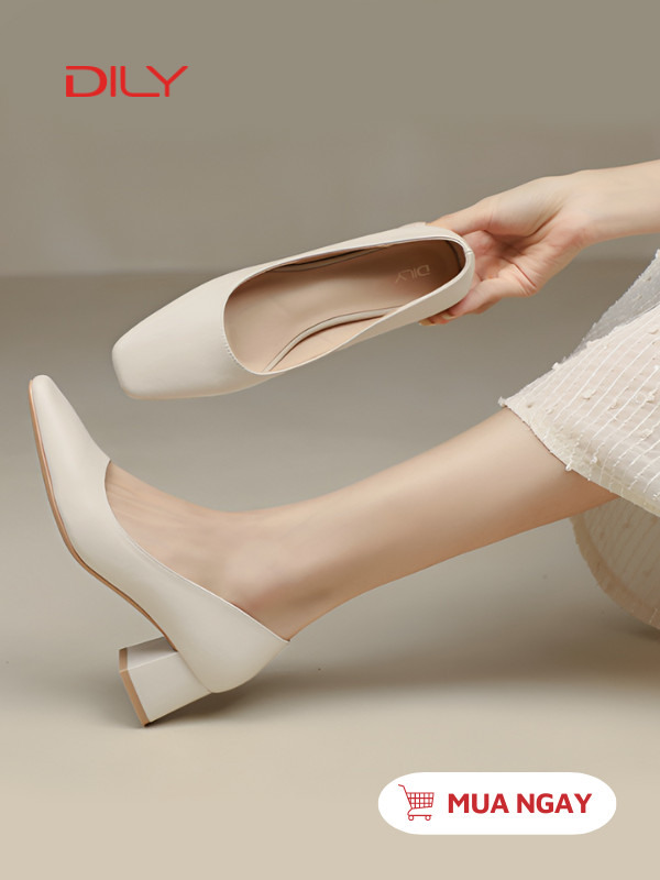 Giày cao gót công sở mũi vuông cổ điển AA0388 - DILY