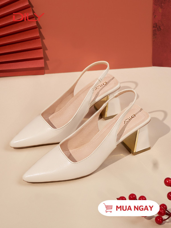 Giày cao gót mũi nhọn quai slingback thanh lịch AA0375 - DILY