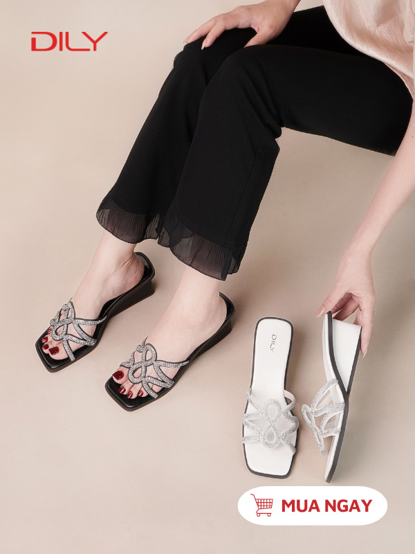 Dép guốc 5p quai đính đá sang trọng AA0476 - DILY
