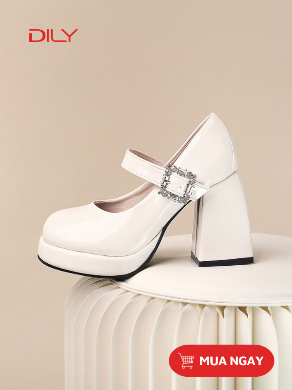 Giày Mary Jane quai gắn khóa vuông sang trọng AG0125 - DILY