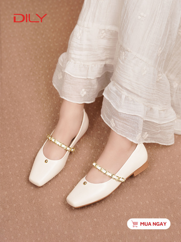 Giày búp bê quai phối xích sang trọng DL0559 - DILY