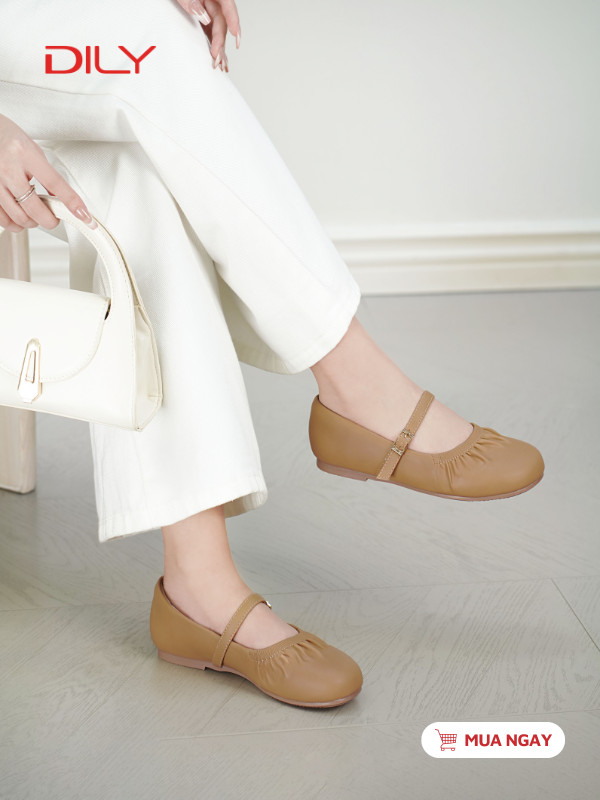 Giày búp bê mũi tròn phối chun trẻ trung DL0596 - DILY