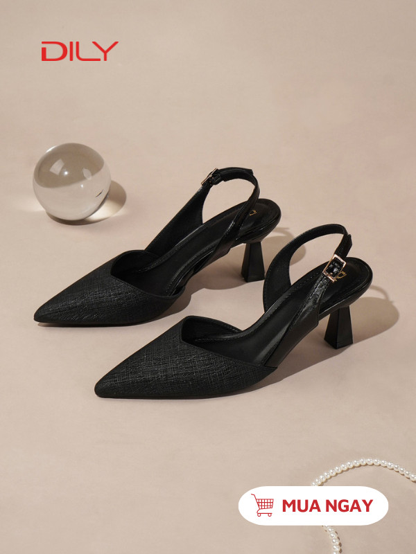 Giày slingback mũi nhọn phối da cao cấp AA0479 - DILY