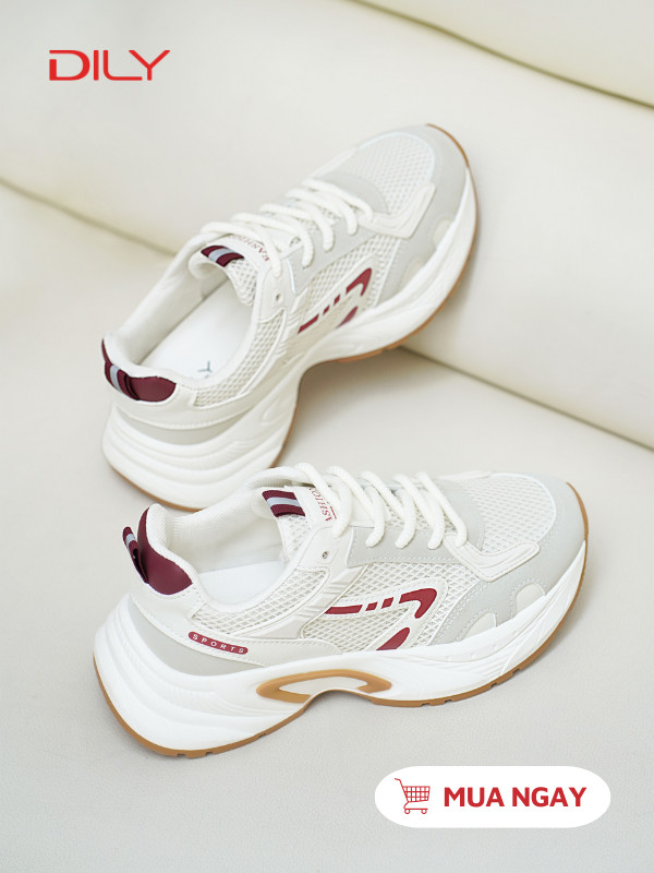 Giày sneaker chunky phối màu nổi bật, chất vải thoải mái AG0169 - DILY