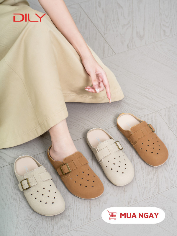 Dép sục mũi tròn da lộn cao cấp AG0172 - DILY