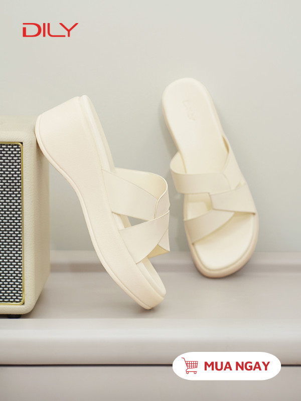 Dép bánh mì quai chéo đế cao tôn dáng AA0429 - DILY
