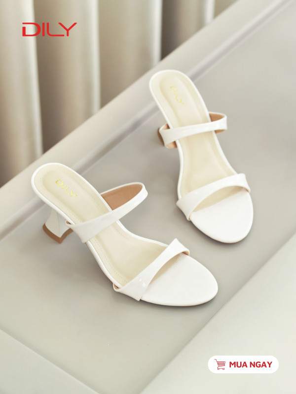 Guốc cao gót mũi tròn, quai ngang thanh lịch DL0594 - DILY