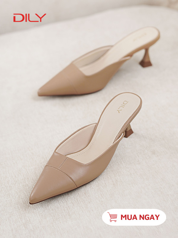 Guốc sục mũi nhọn thiết kế chỉ nổi tôn chân AA0500 - DILY