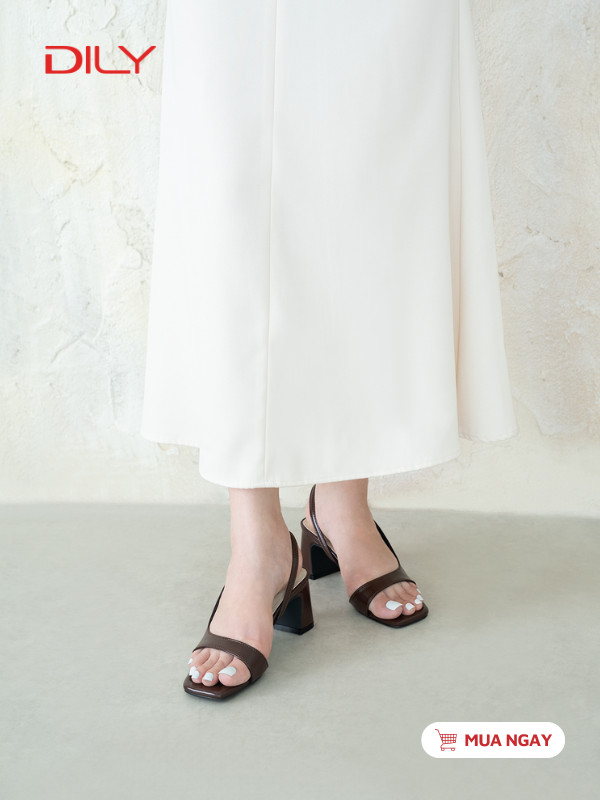 Sandal cao gót mũi vuông trẻ trung DL0649 - DILY