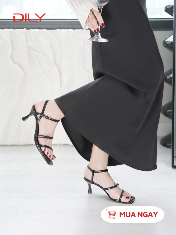 Sandal cao gót thiết kế mũi vuông, quai mảnh sang trọng DL0529 - DILY