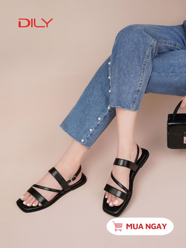 Dép quai hậu đế bệt tiện dụng, chất da cao cấp siêu êm AA0504 - DILY