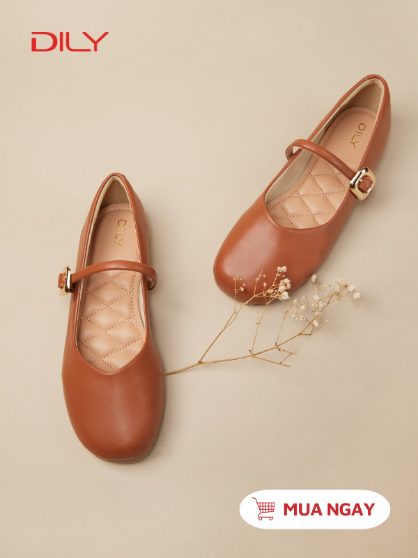 Giày búp bê mũi tròn style Hàn Quốc AA0438 - DILY