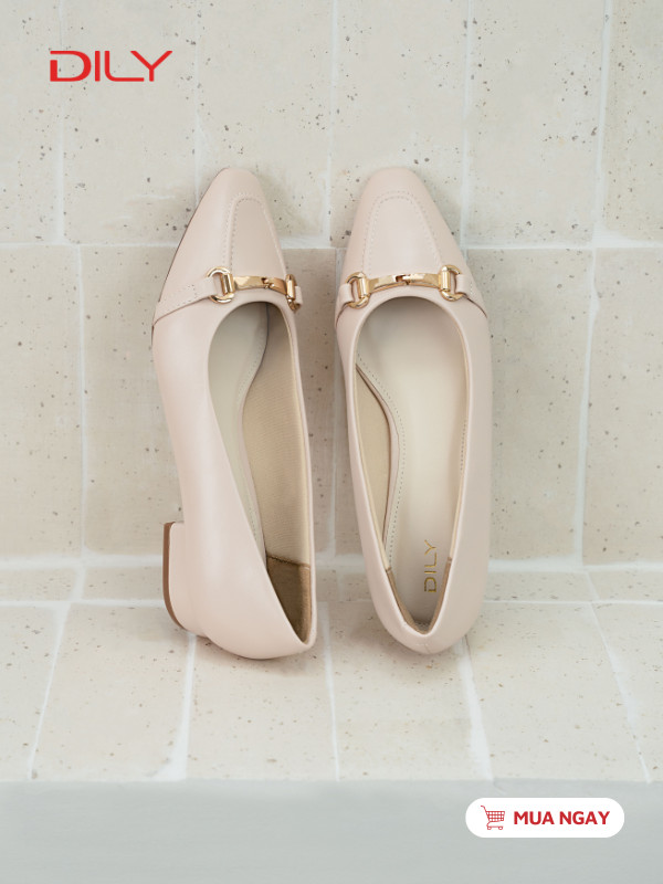 Giày búp bê mũi nhọn phối khóa sang trọng AA0463 - DILY
